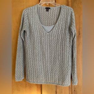 Dana Buchman gray lightweight, sequin sweater